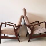 Pair of armchairs in solid teak by Topform 1950s-1960s