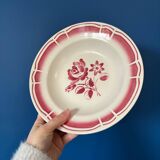 Lot of 4 red deep plates Badonviller – Vintage bistro crockery