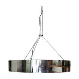 Round pendant light 3 bulbs in chrome metal