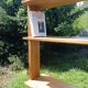 Vintage solid oak library shelf with 6 removable shelves