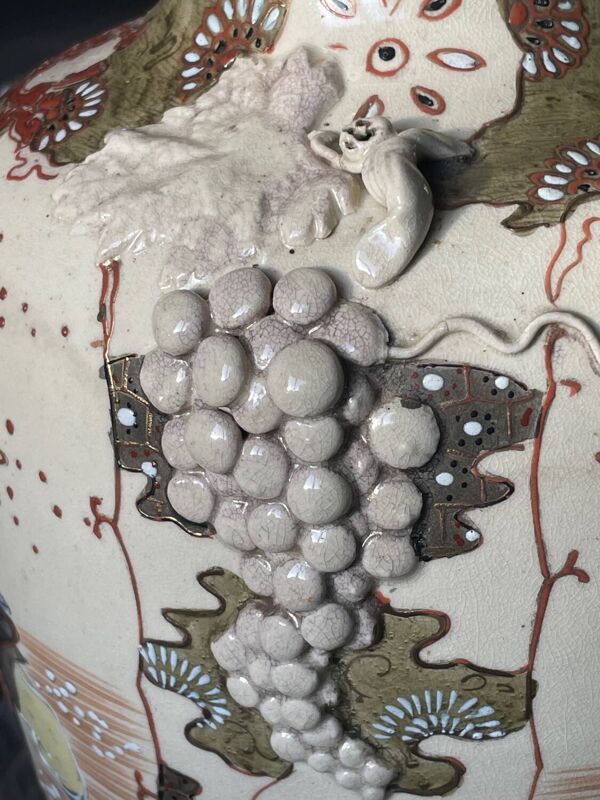 Grand vase japonais Satsuma 46cm