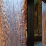 Brutalist rustic XXL farm table "Olavi" in stained elm NF furniture for 12 guests