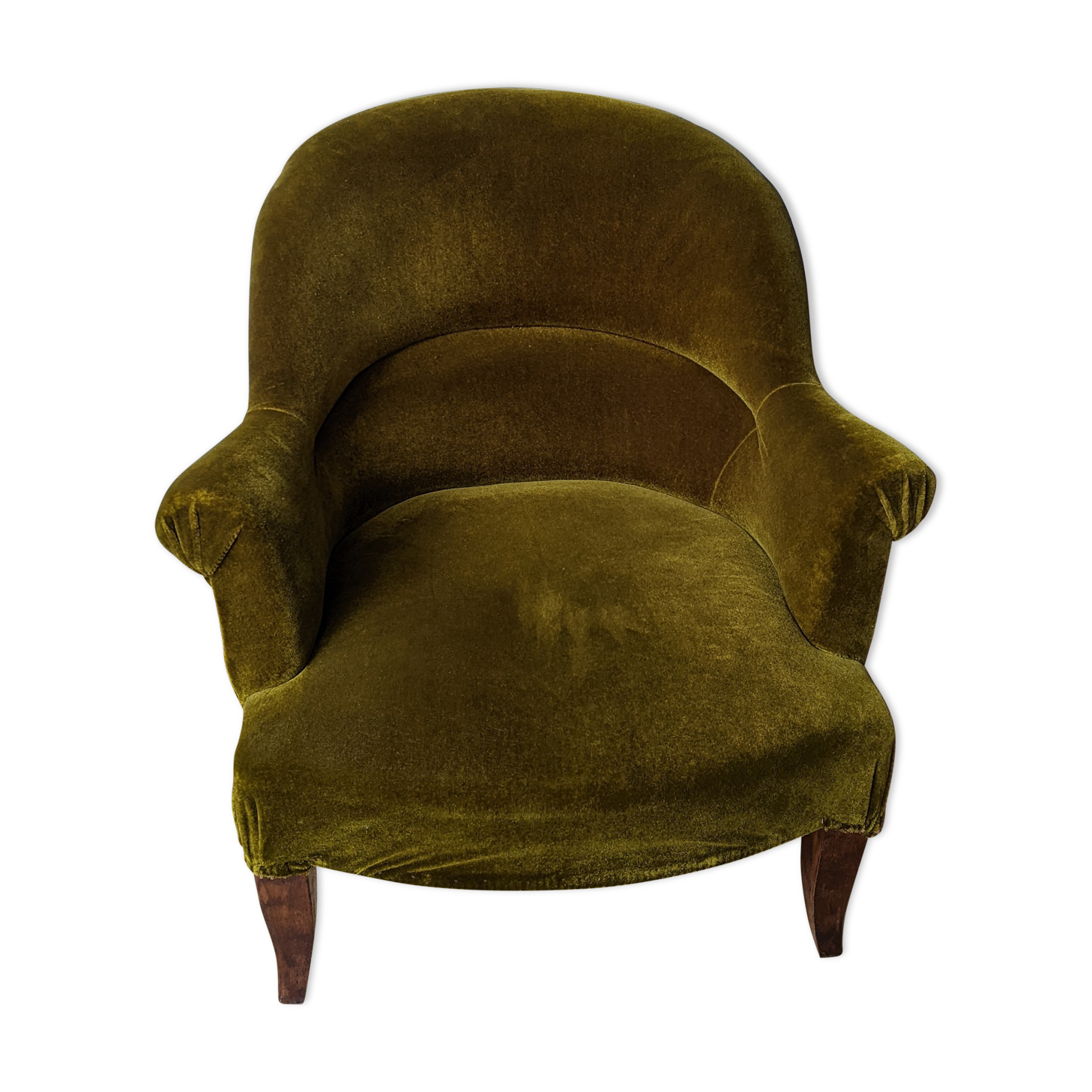 Napoleon III velvet toad armchair
