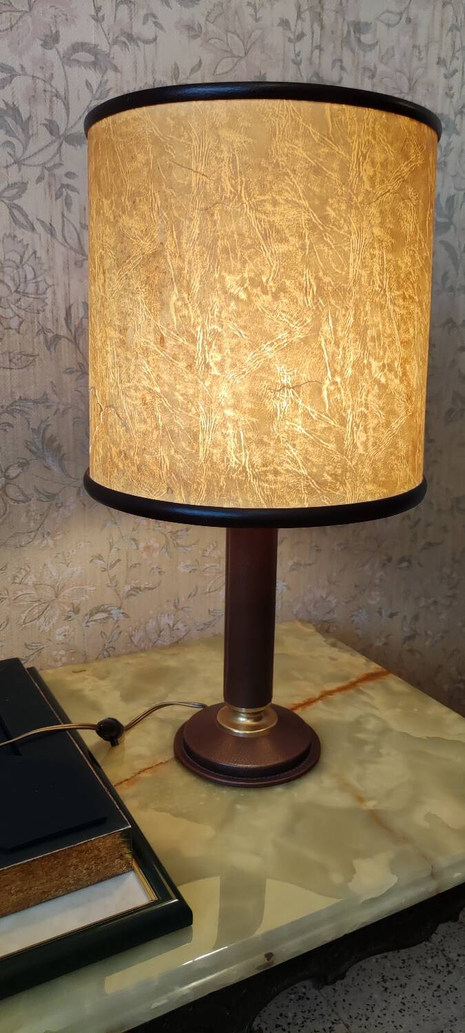 Leather table lamp