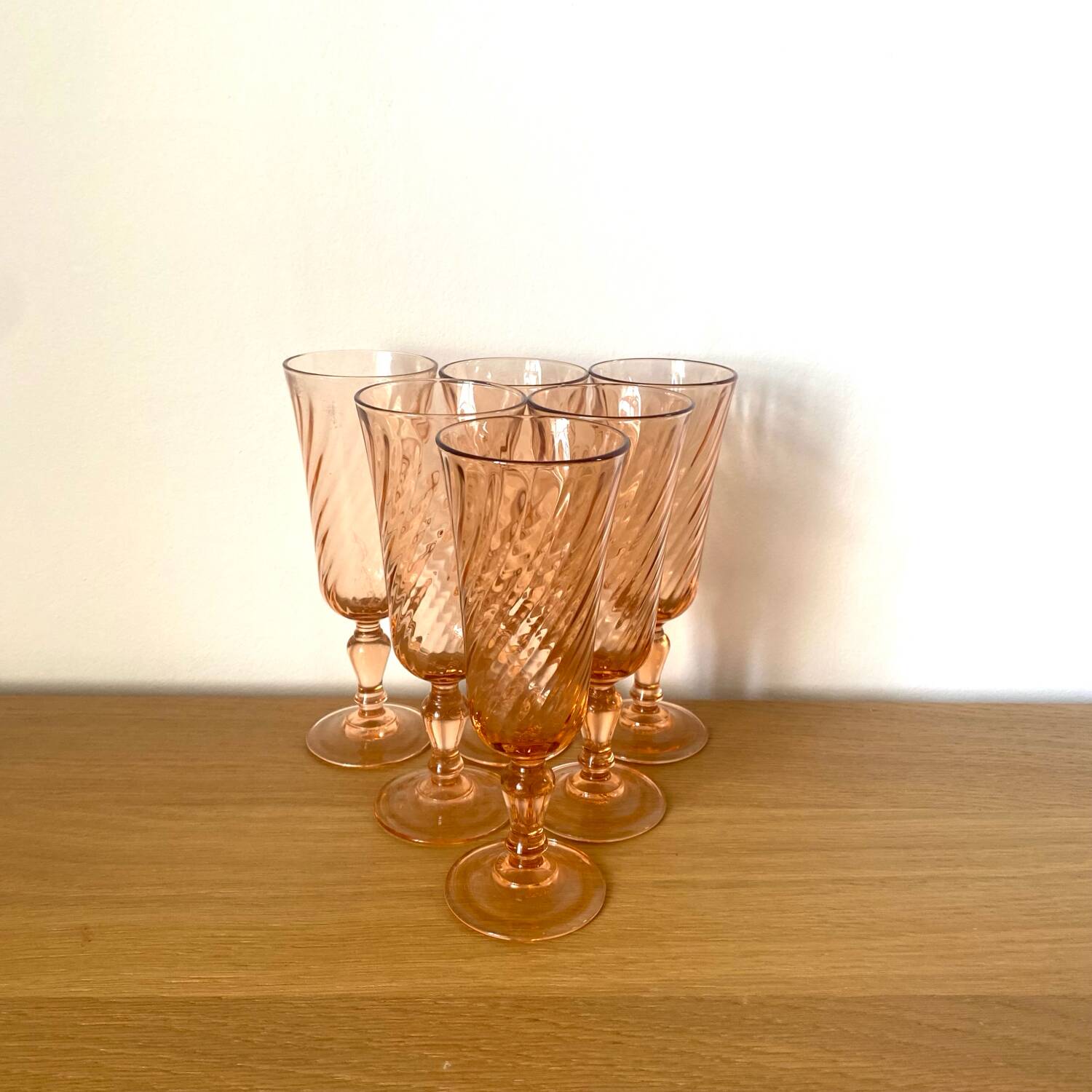 Rosaline champagne flutes - Luminarc - Arcoroc - vintage