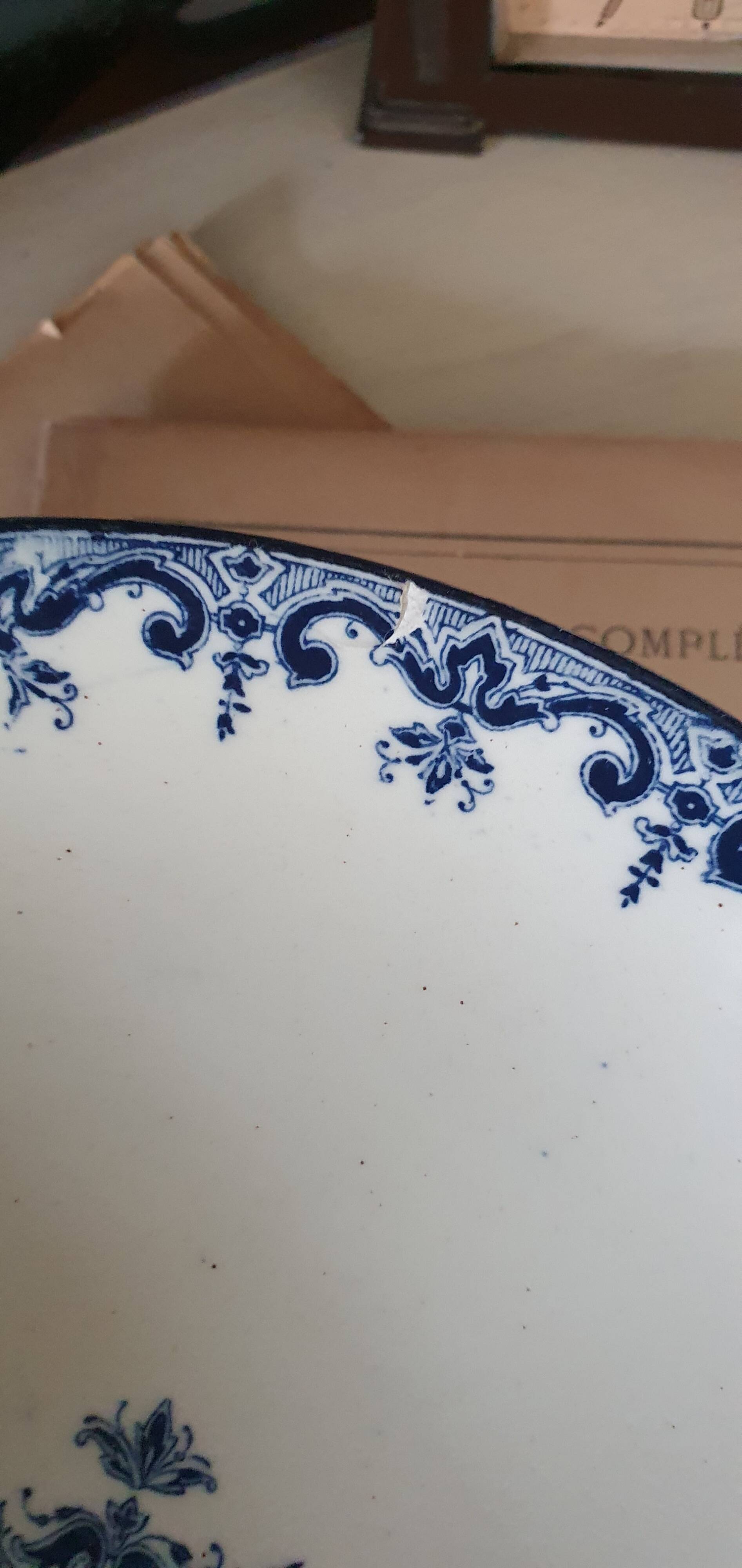 19th-century Rouen earthenware compotier