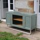 Renovated vintage sideboard with khaki paint – Haussmann chic & bohemian style