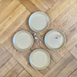 Set de 4 assiettes plates de  grès Sarreguemines Atelier d'art