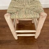 Bohemian Moroccan Berber stool in wood and rope