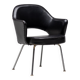 Set of 4 Saarinen executive chairs for Knoll in original black leather.