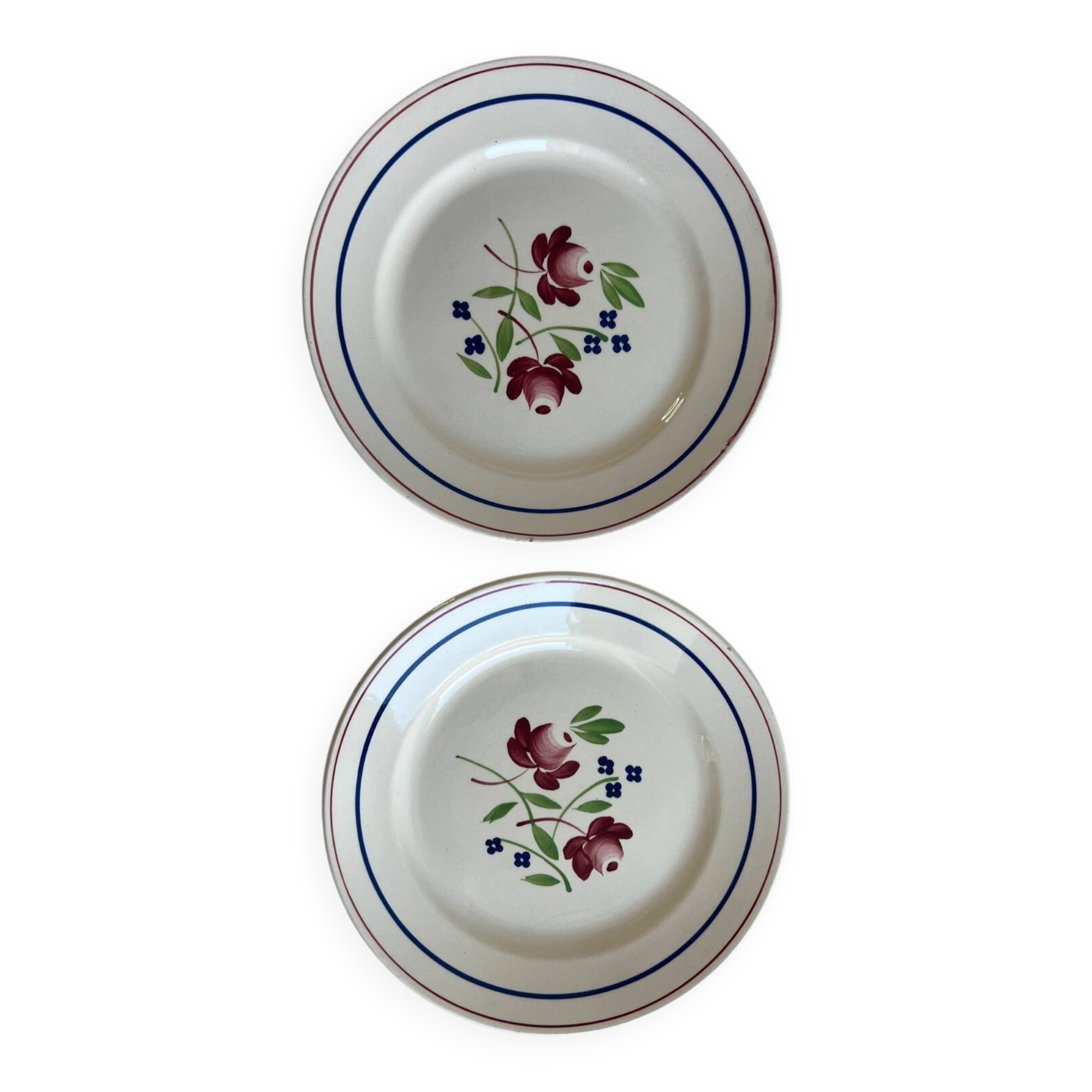 Set of 2 Bagatelle Luneville dinner plates