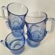 5 transparent blue Duralex mugs – French manufacturing