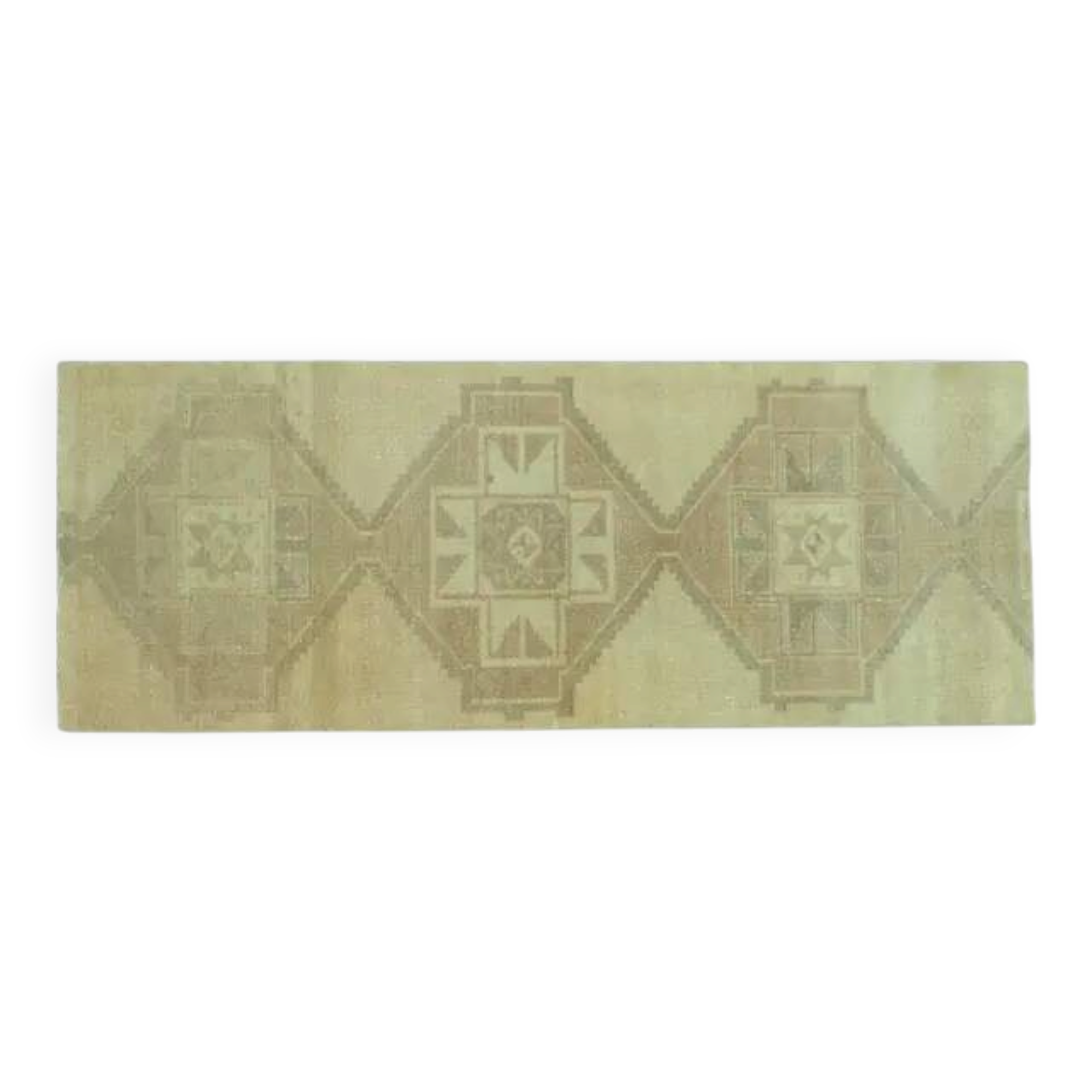 1970s Vintage Turkish Handmade Wool & Cotton Orange Runner Rug 86x230