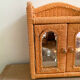 Small vintage rattan wall cabinet