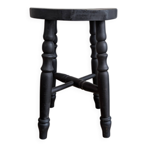 Tabouret ancien en bois - massif