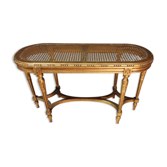 Piano bench cannée Louis XVI style in gilded wood