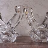 Paire de bougeoirs deux branches cristal