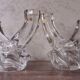 Pair of candle holders two crystal branches