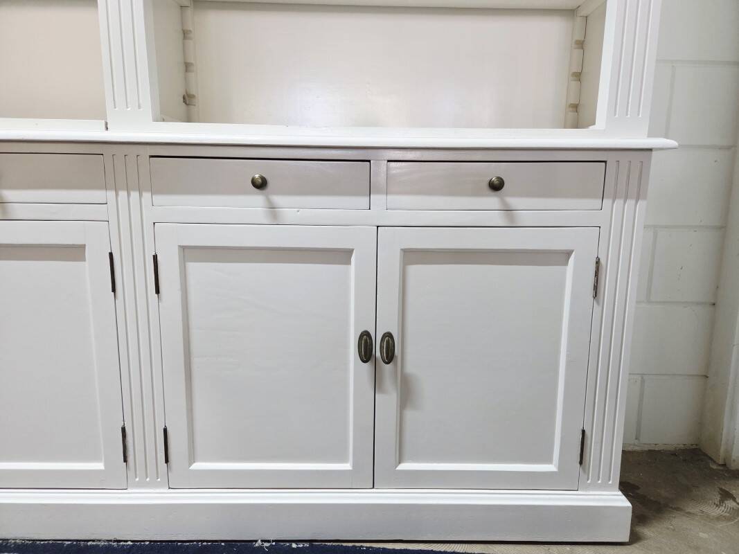 White bookcase library cabinet bookcase with ladder