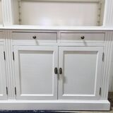 White bookcase library cabinet bookcase with ladder