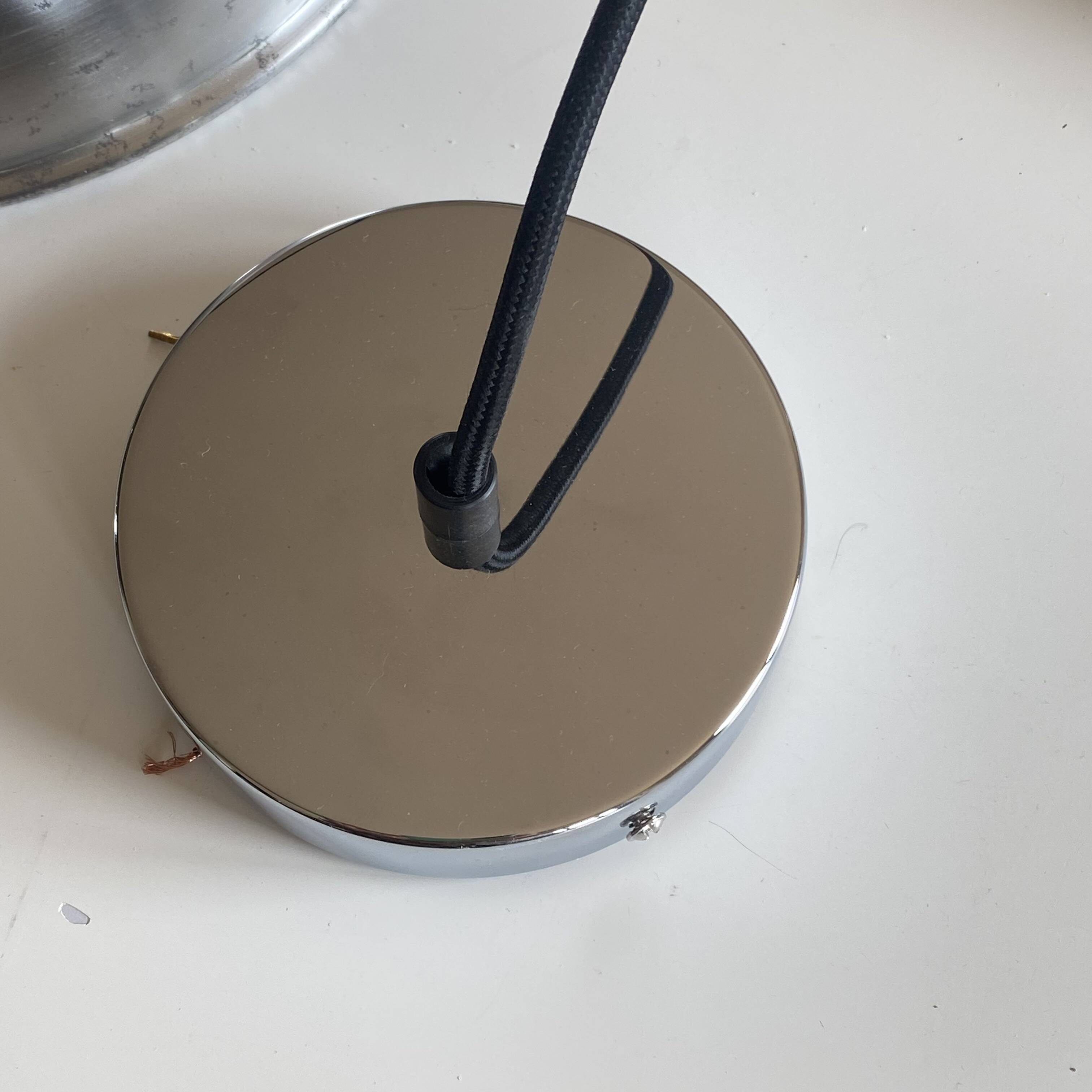 Industrial ceiling pendant light in aluminum and holophane-type glass