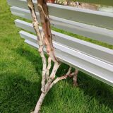 Banc de jardin avec pieds en fonte ancien