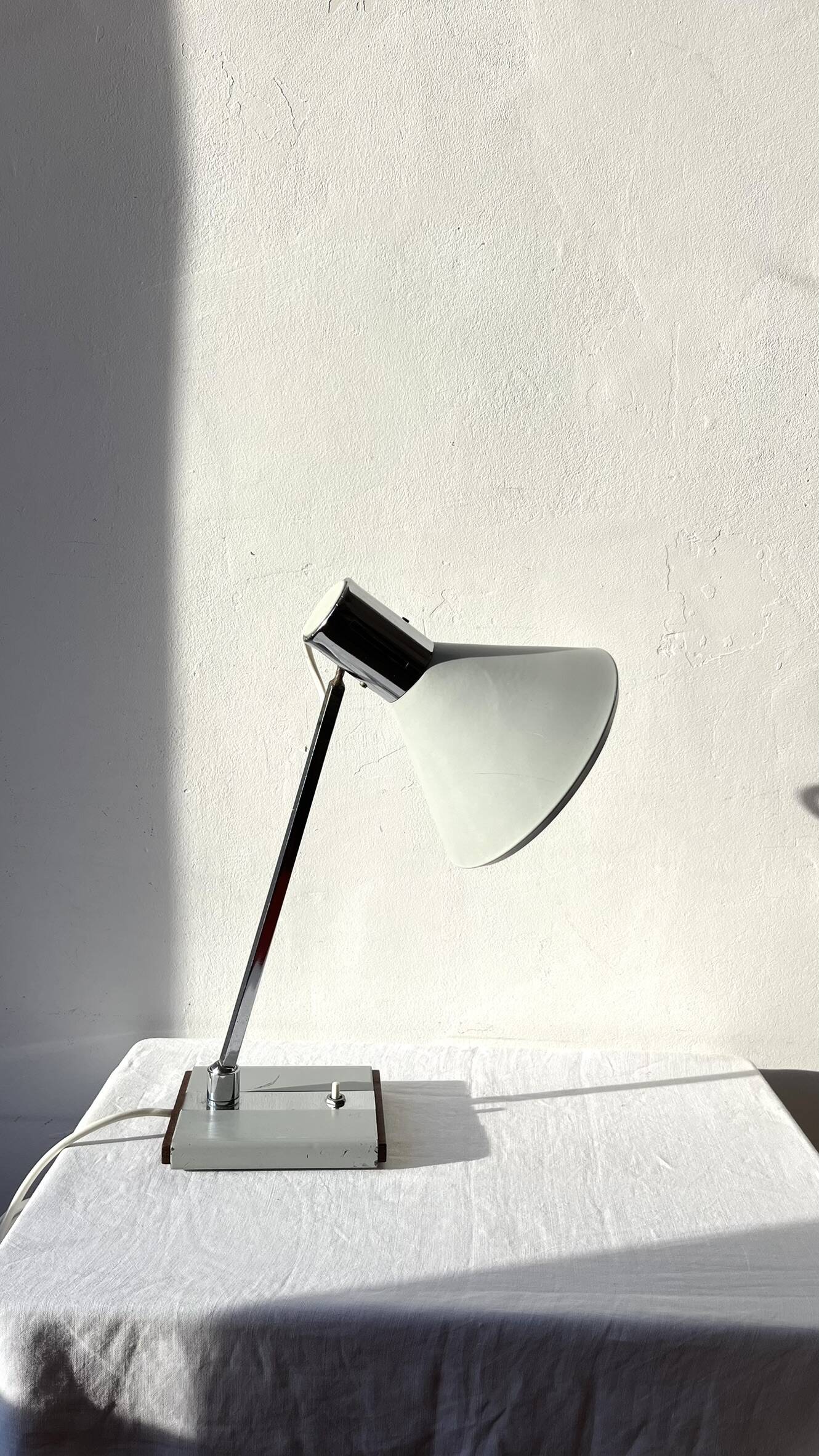 Vintage metal and chrome desk lamp, Italy, 1960s