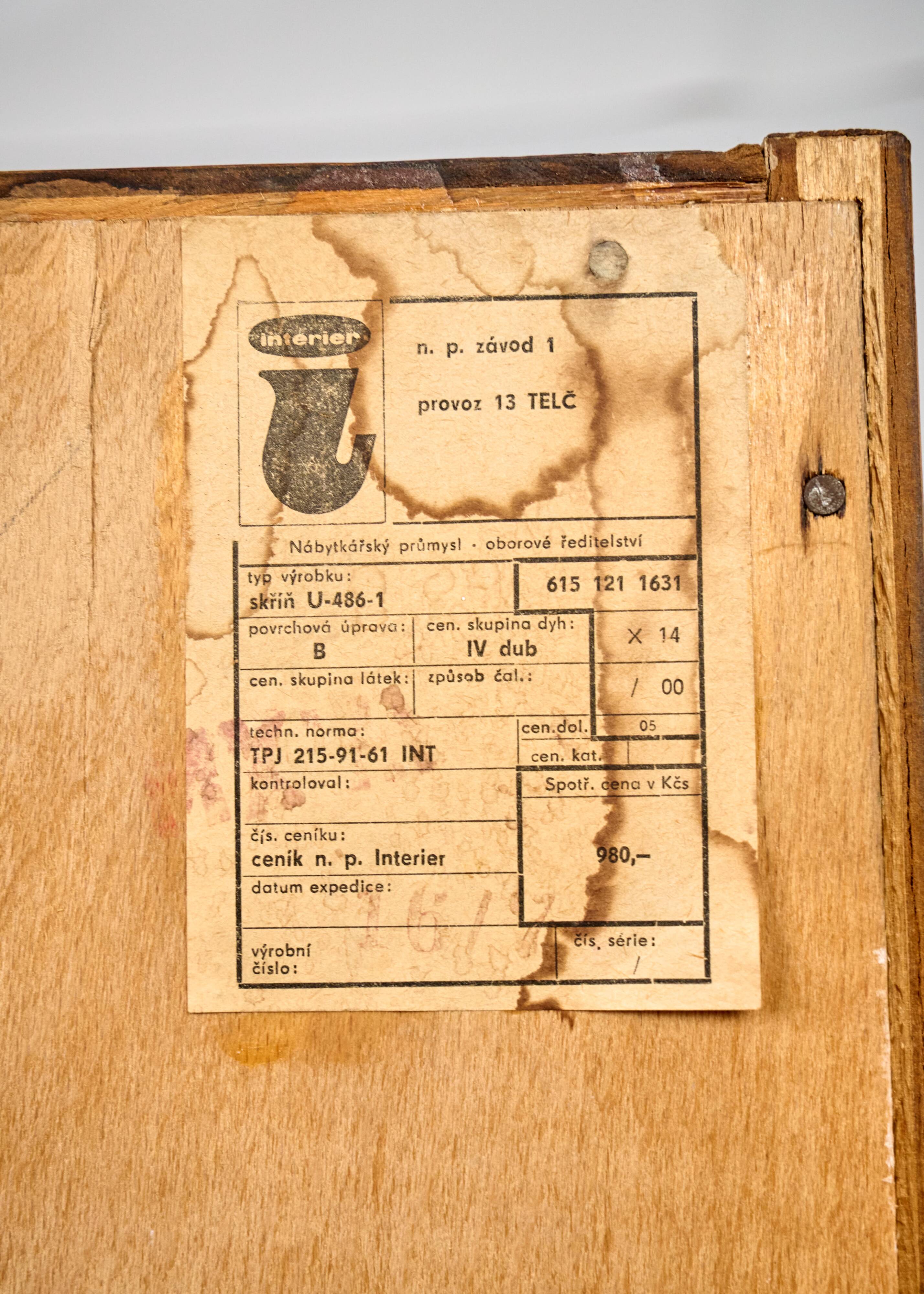 Vintage Wardrobe U-486 by Jiří Jiroutek for Interiér Praha, 1970s