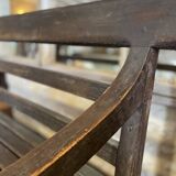 Black lacquered teak bench circa 1960
