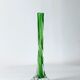 Translucent glass soliflora, long spiral twisted vase with flower-shaped foot