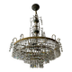 Brass chandelier with crystal pendants