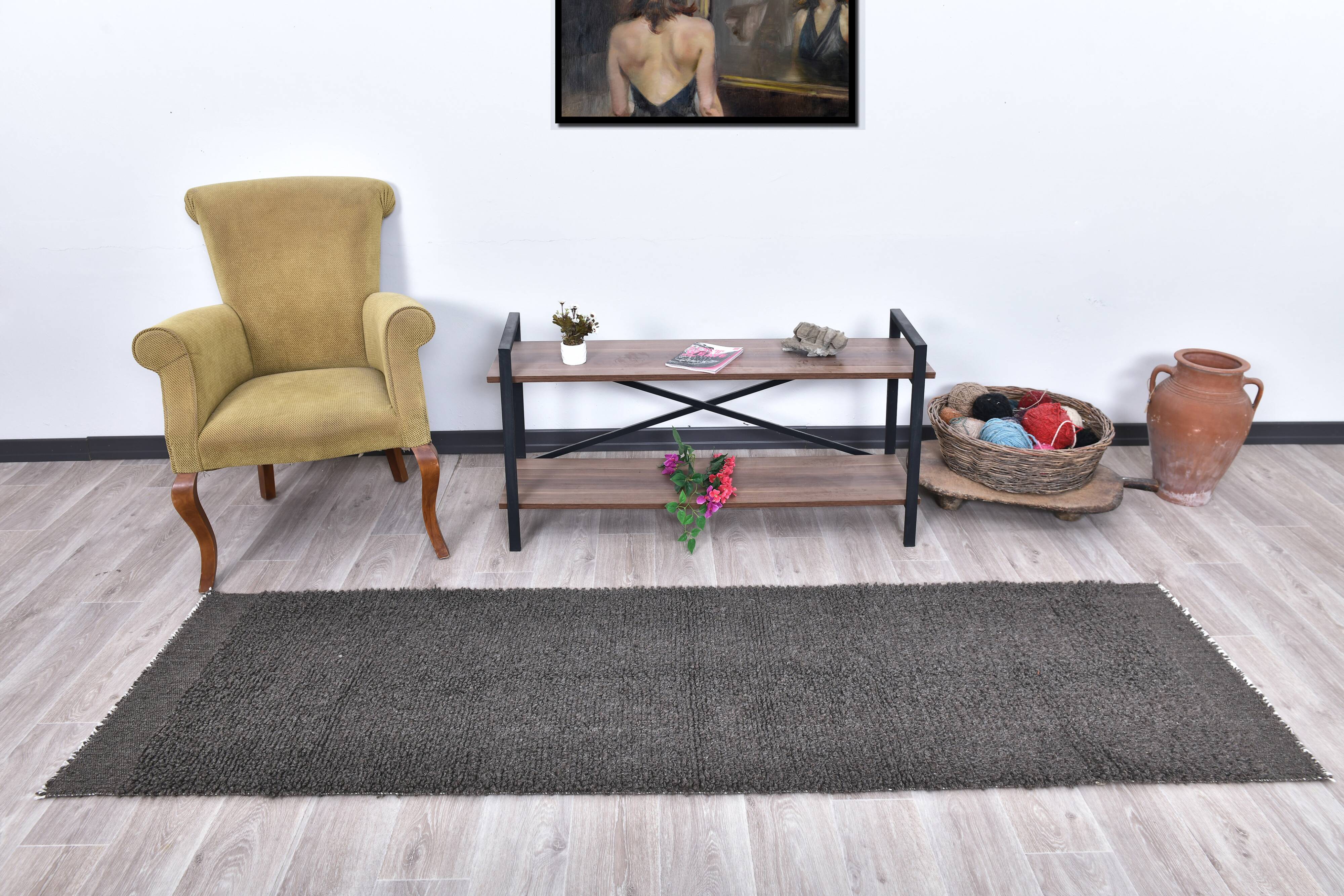 2x8 Brown Moroccan Runner Rug 68x254Cm SK 240964