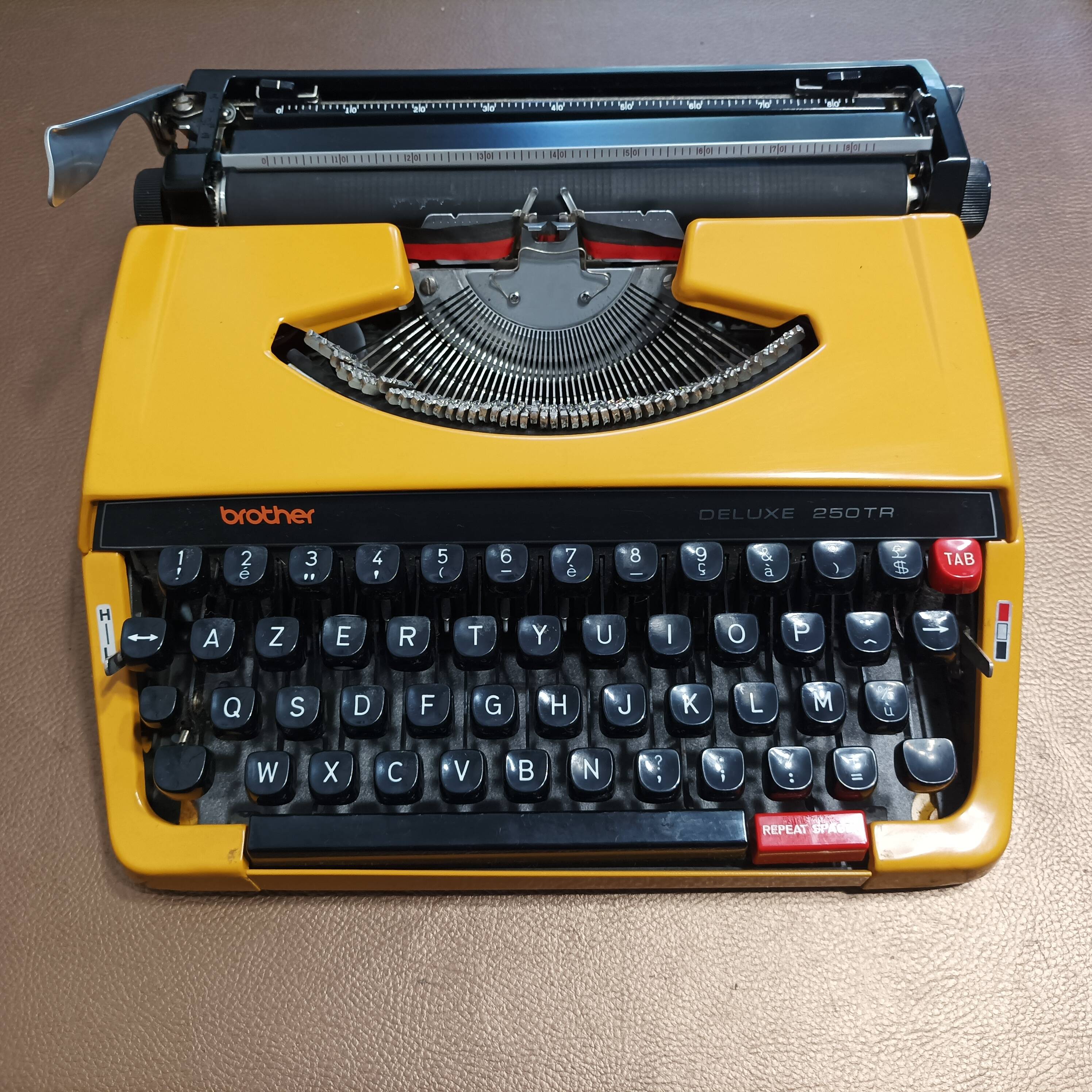 Brother Deluxe 250 TR Mustard Typewriter
