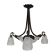 Art deco wrought iron chandelier - signed ros (degué) decoration birds