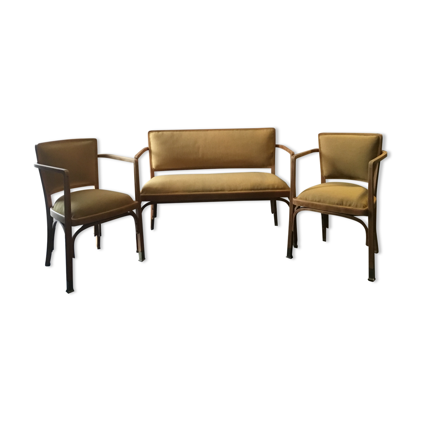 Bench set and pair of Gustave Siegel chairs for J & J Kohn - Viennese Secession