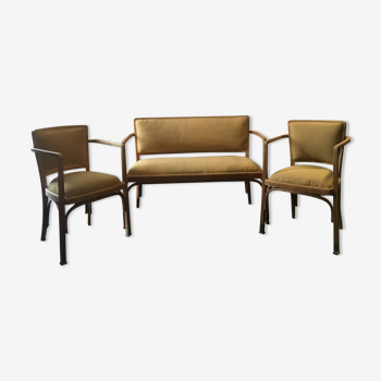 Bench set and pair of Gustave Siegel chairs for J & J Kohn - Viennese Secession
