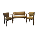 Bench set and pair of Gustave Siegel chairs for J & J Kohn - Viennese Secession
