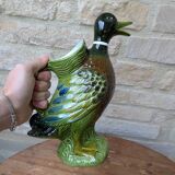 Antique zoomorphic duck-shaped carafe pitcher