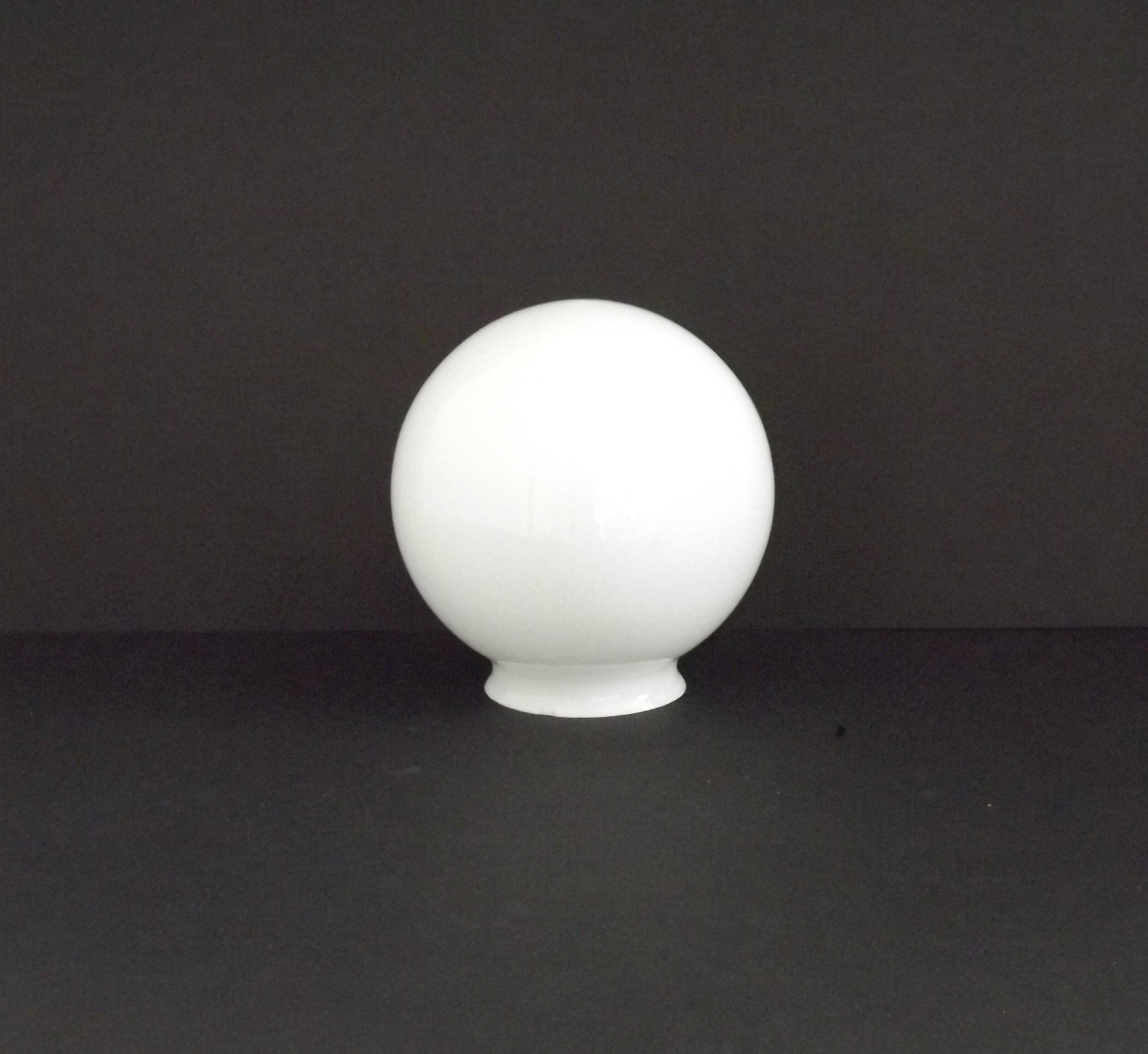 French Vintage White Opaque Glass Medium Replacement Glass Globe Shade 205