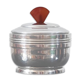 Art Deco sugar bowl in chrome metal