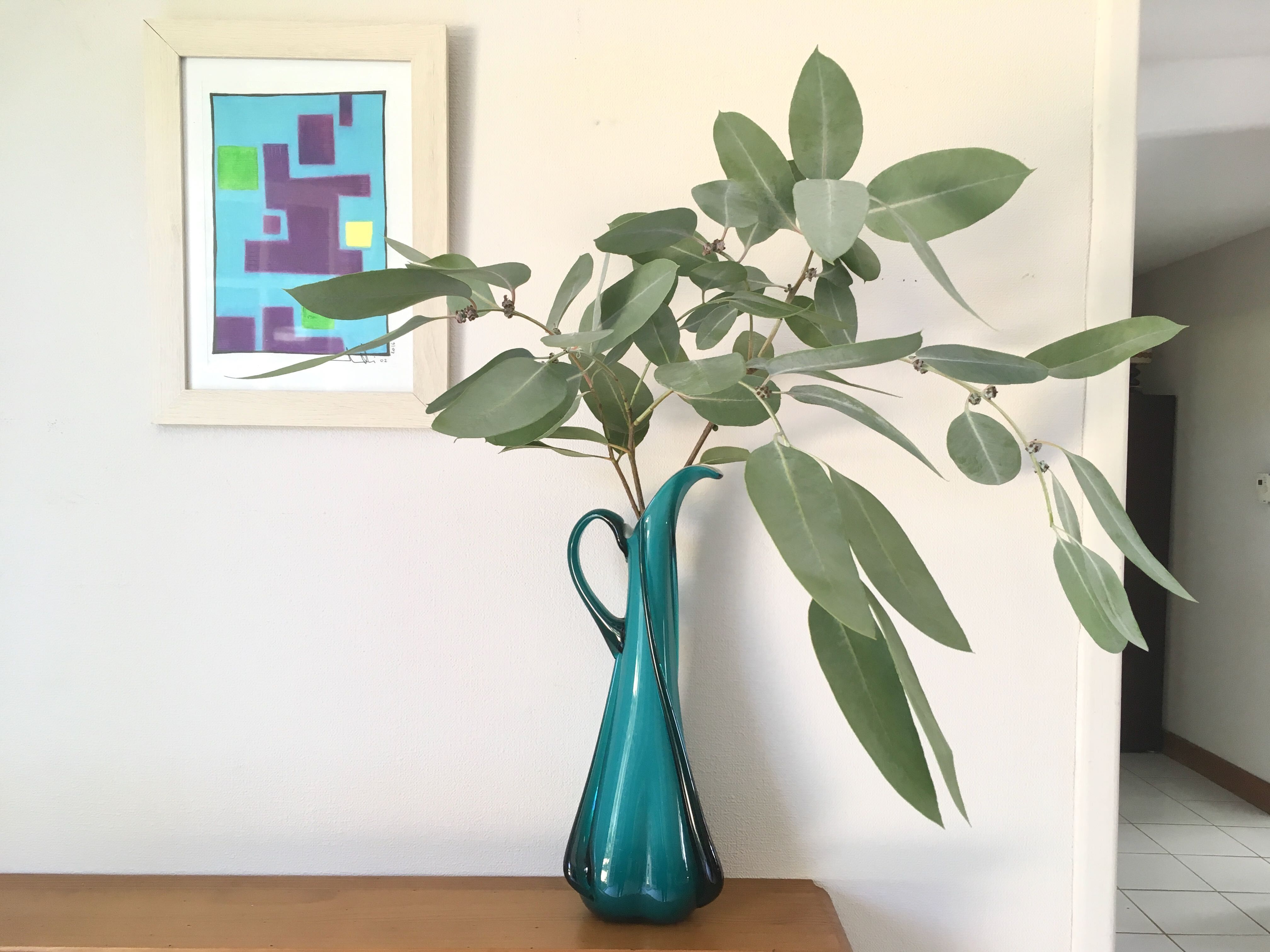 Vase peacock blue peacock blown soufflé