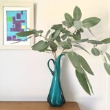 Vase peacock blue peacock blown soufflé