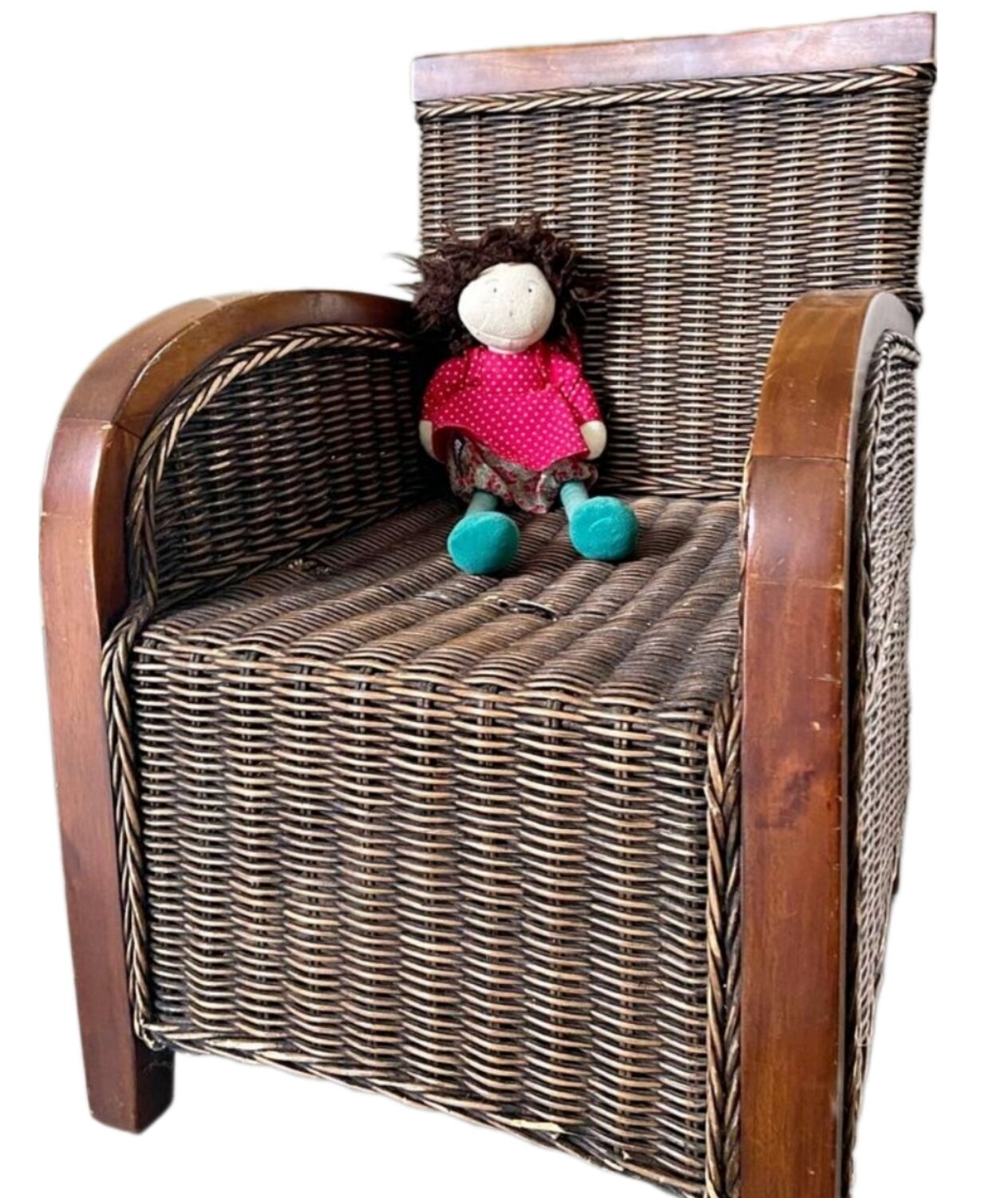 Wicker armchair and wood for children