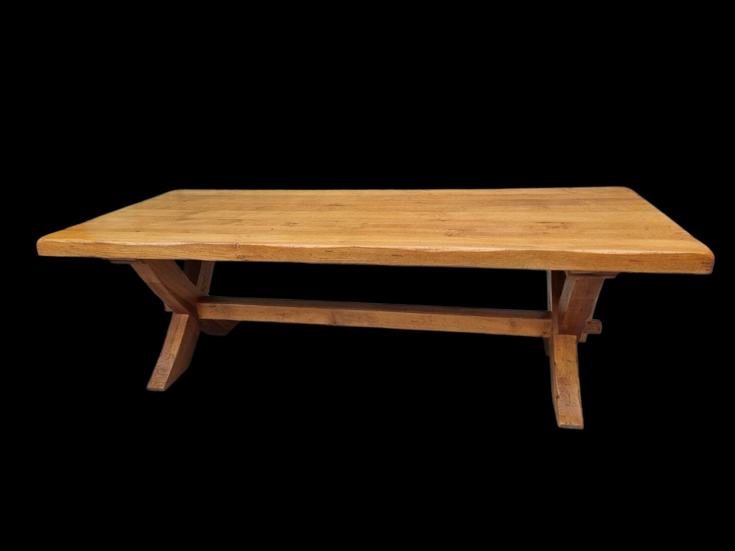 Brutalist farmhouse table with these 8 chairs.