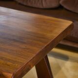 Brutalist table in elm by Aranjou 1950s