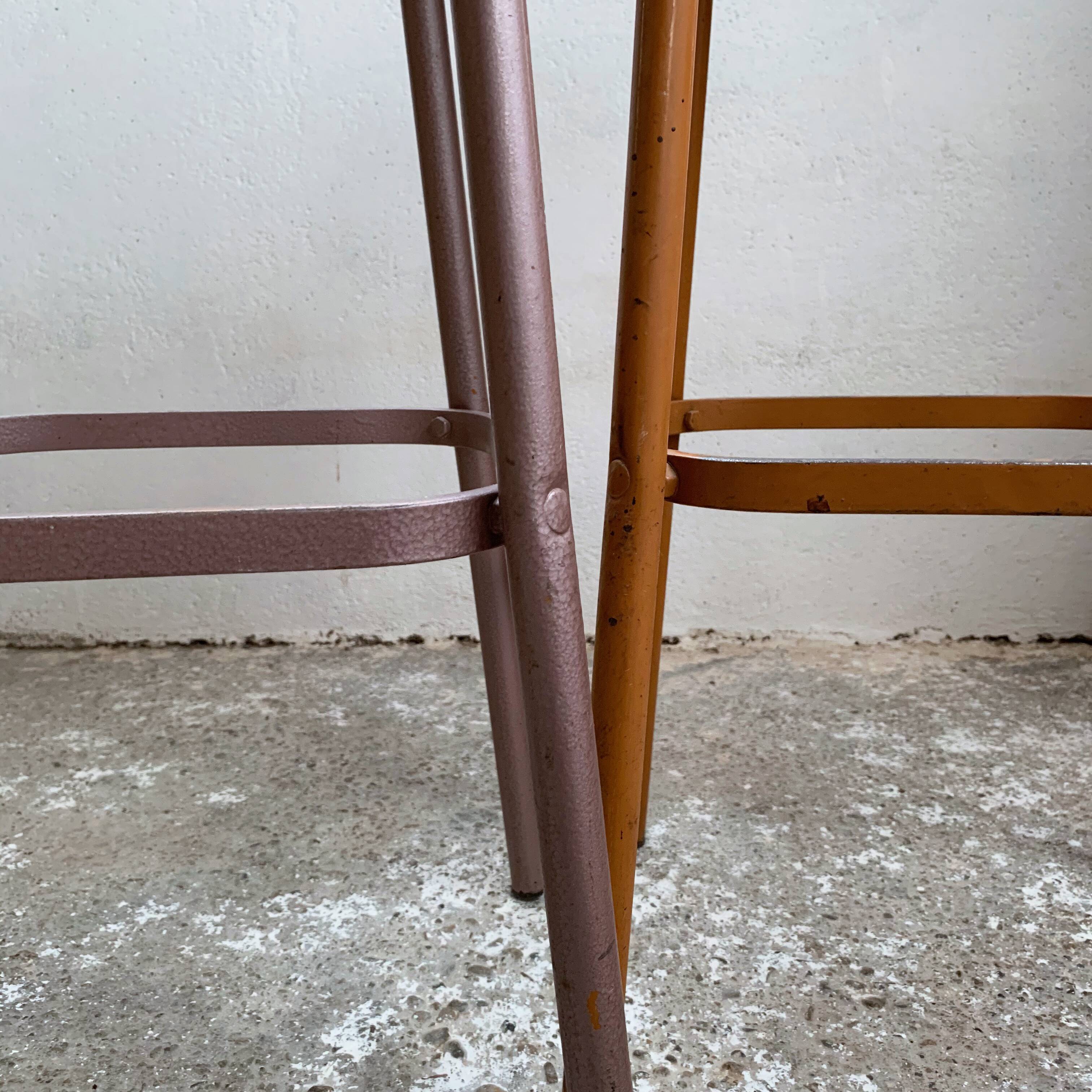 Pair of vintage metal bar stools