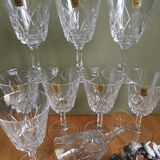 Set of 9 small glasses on foot Vmc Reims France vintage