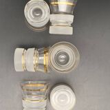 Art Deco strong alcohol service in opaque glass and gilding