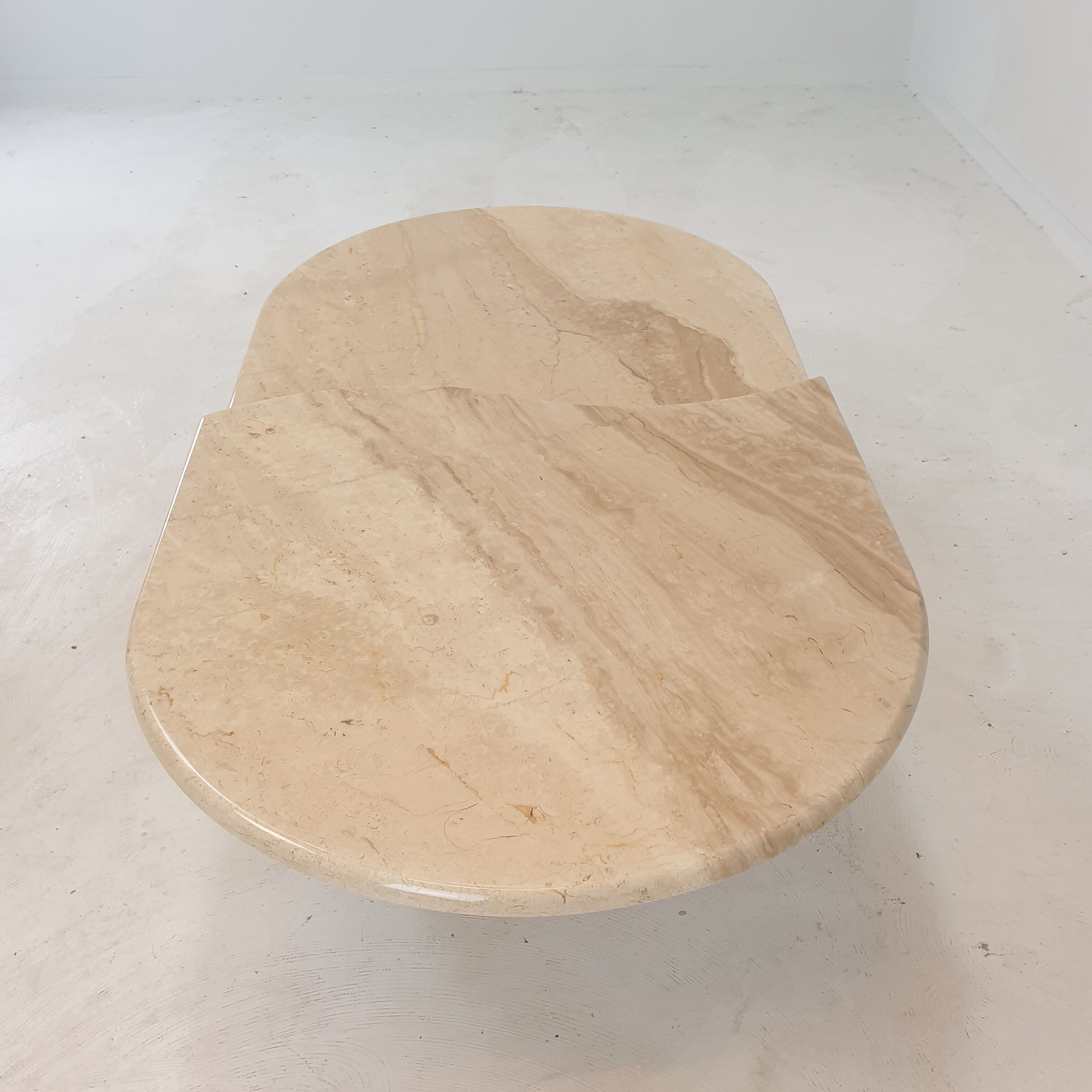 Italian travertine coffee table, 1980s