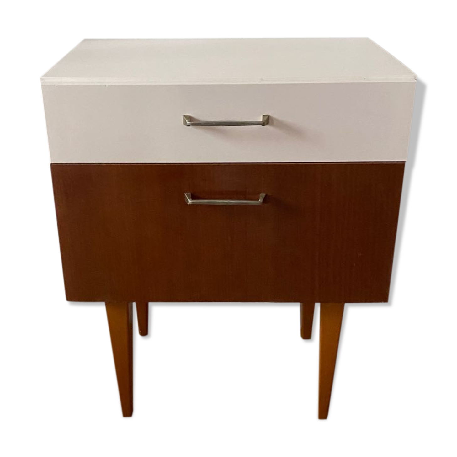 Wooden bedside table and nude